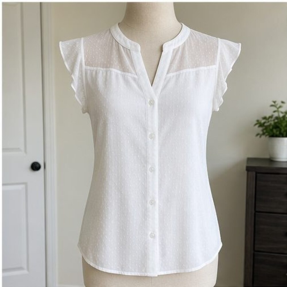 White Tie Neck Blouse